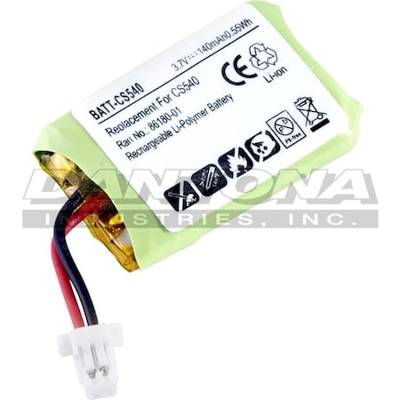 Dantona Ultralast Battery - For Headset - Battery Rechargeable - 140 mAh - 3.7 V DC - 1-/ Pack BATT-CS540